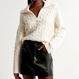 Abercrombie and Fitch cable Notch-Neck sweater